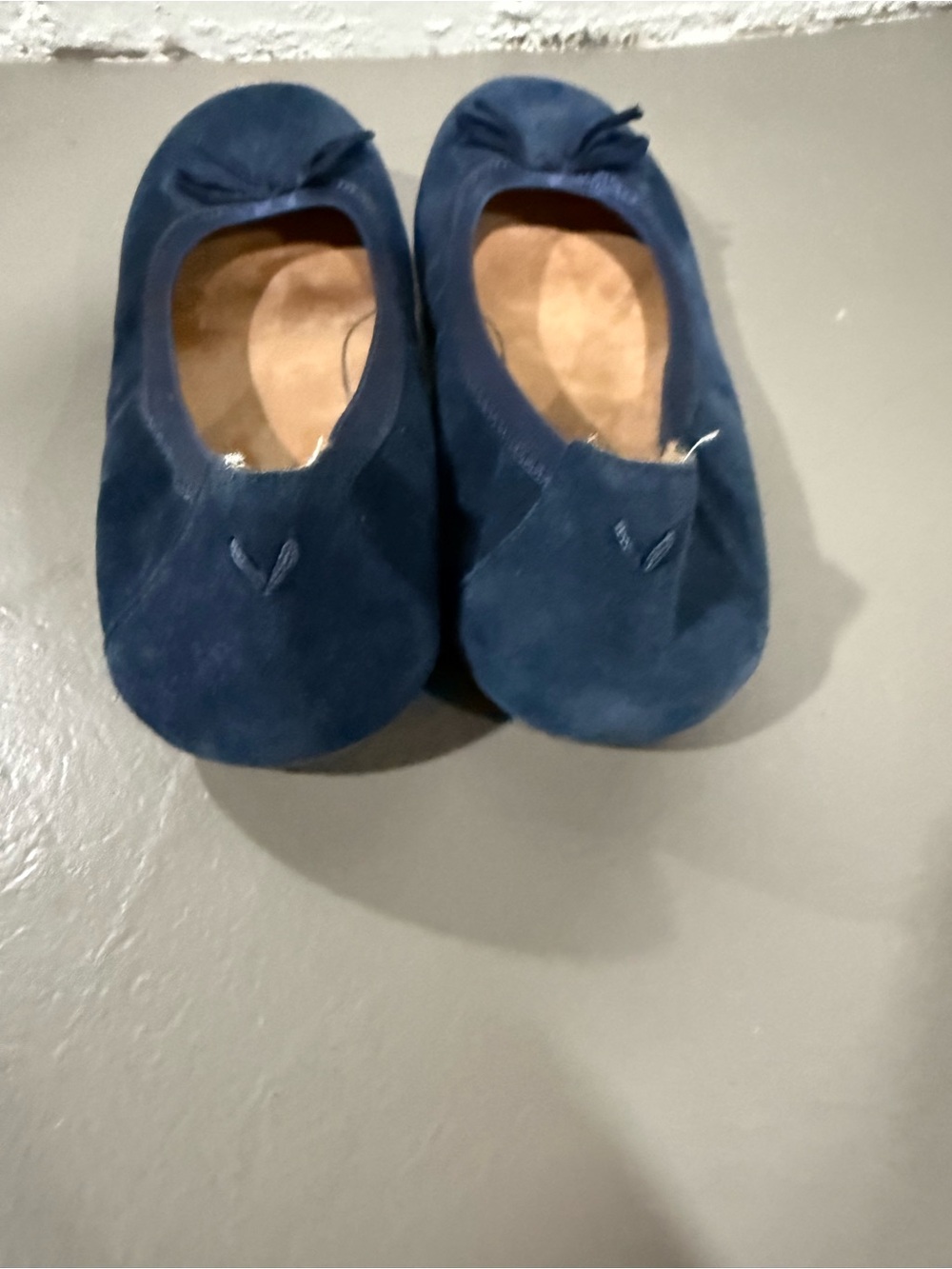Vionic Navy Suede Round-Toe Ballet Flats with Bow - Picture 2 of 4